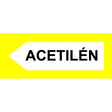 Feliratok - Áramlási irány jelölés - Acetilén